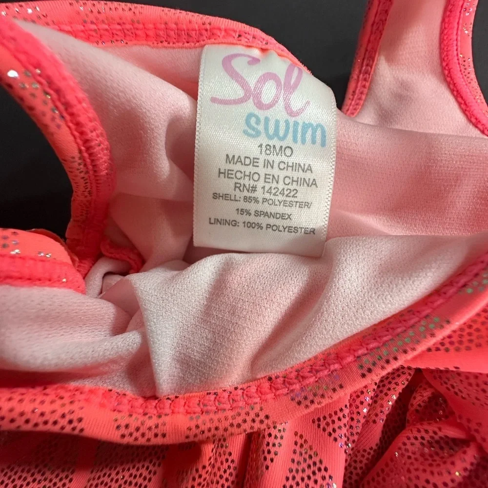 SOL Swim Baby/Kids bathing suit. Pink mermaid size 18 mth